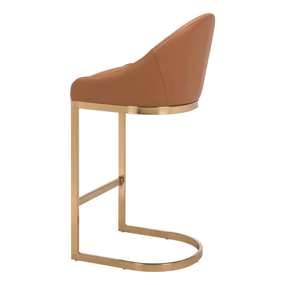 Scott Tan Backless Metal Bar Height (28-33 in.) Bar Stool by ZUO 10 Scott Tan Backless Metal Bar Height (28-33 in.) Bar Stool by ZUO - Image 8