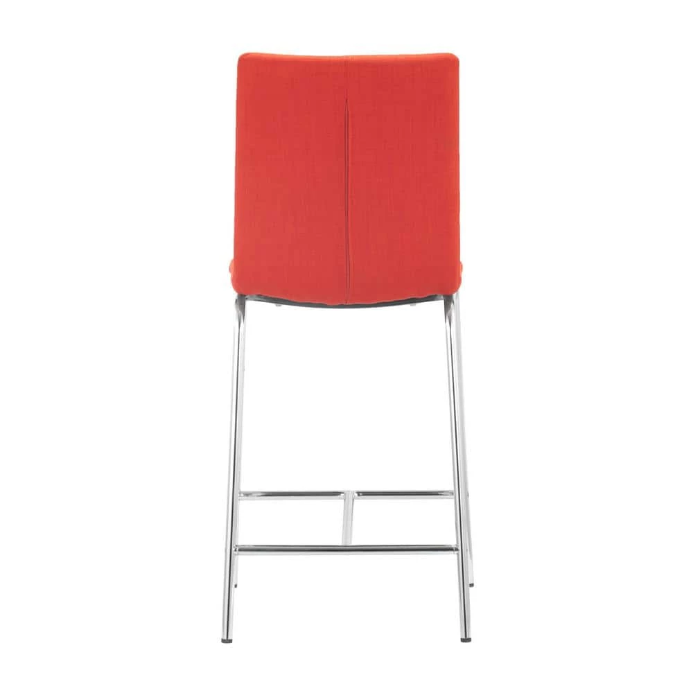 Uppsala High Back Metal Counter Height Chair 39 in. (Set of 2) Tangerine by ZUO 7 Uppsala High Back Metal Counter Height Chair 39 in. (Set of 2) Tangerine by ZUO - Image 5
