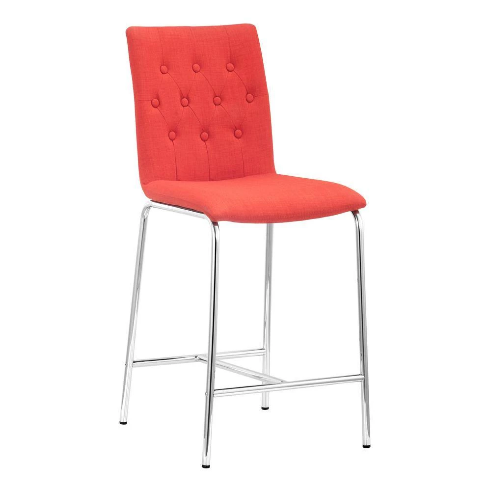 Uppsala High Back Metal Counter Height Chair 39 in. (Set of 2) Tangerine by ZUO 5 Uppsala High Back Metal Counter Height Chair 39 in. (Set of 2) Tangerine by ZUO - Image 3
