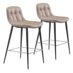 Tangiers Counter Chair (Set of 2) Taupe by ZUO