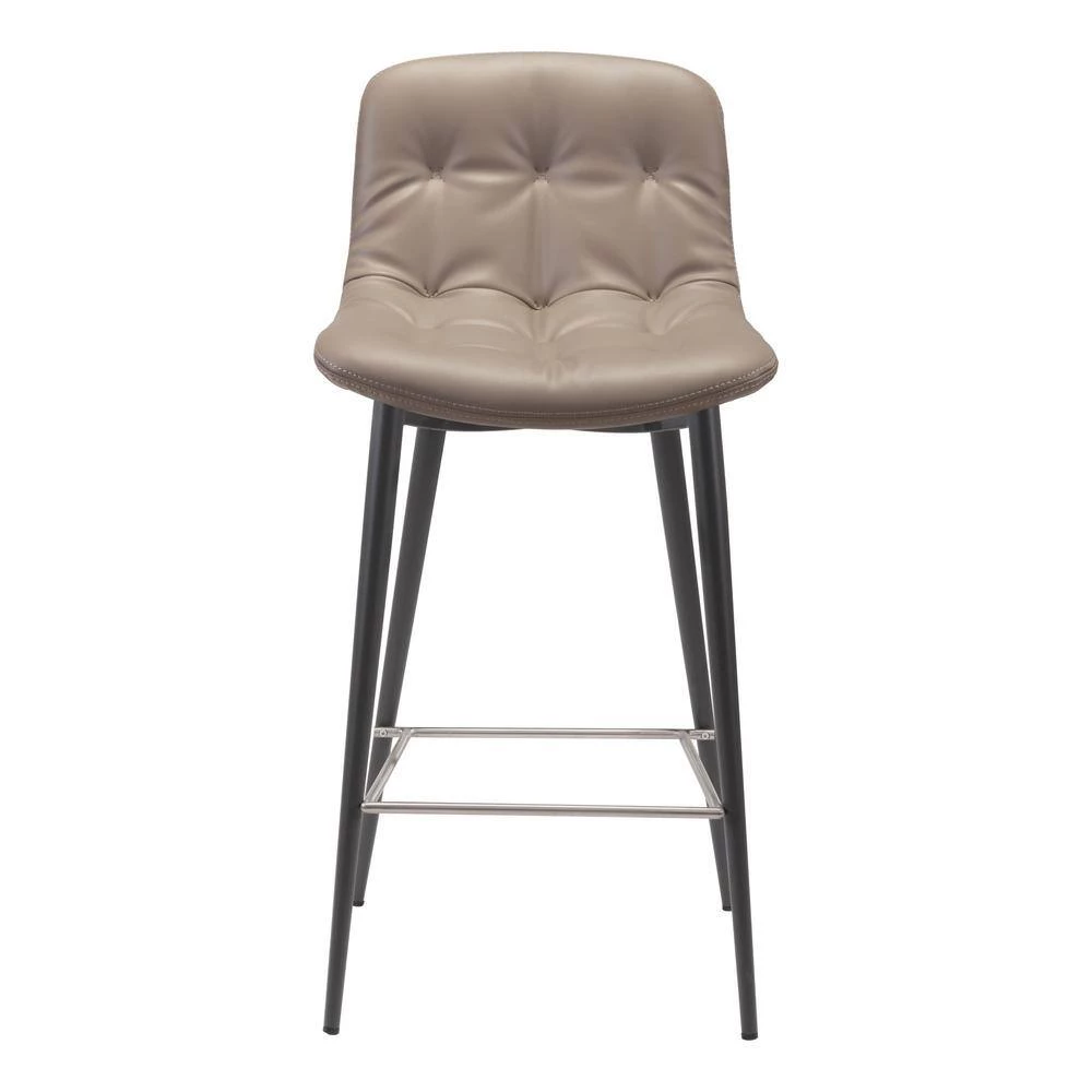 Tangiers Counter Chair (Set of 2) Taupe by ZUO 4 Tangiers Counter Chair (Set of 2) Taupe by ZUO - Image 2