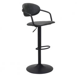 Kirby Vintage Black 100% Polyurethane Bar Chair by ZUO