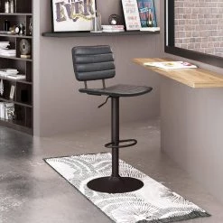 Holden Vintage Black 43.3 in.100% Polyurethane Bar Chair by ZUO -Default Template 6 vintage black dark bronze zuo bar stools 109041 31 1000
