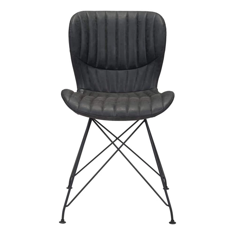 Gabby Vintage Black, Black Polyurethane Dining Set of 2 by ZUO 6 Gabby Vintage Black, Black Polyurethane Dining Set of 2 by ZUO - Image 4