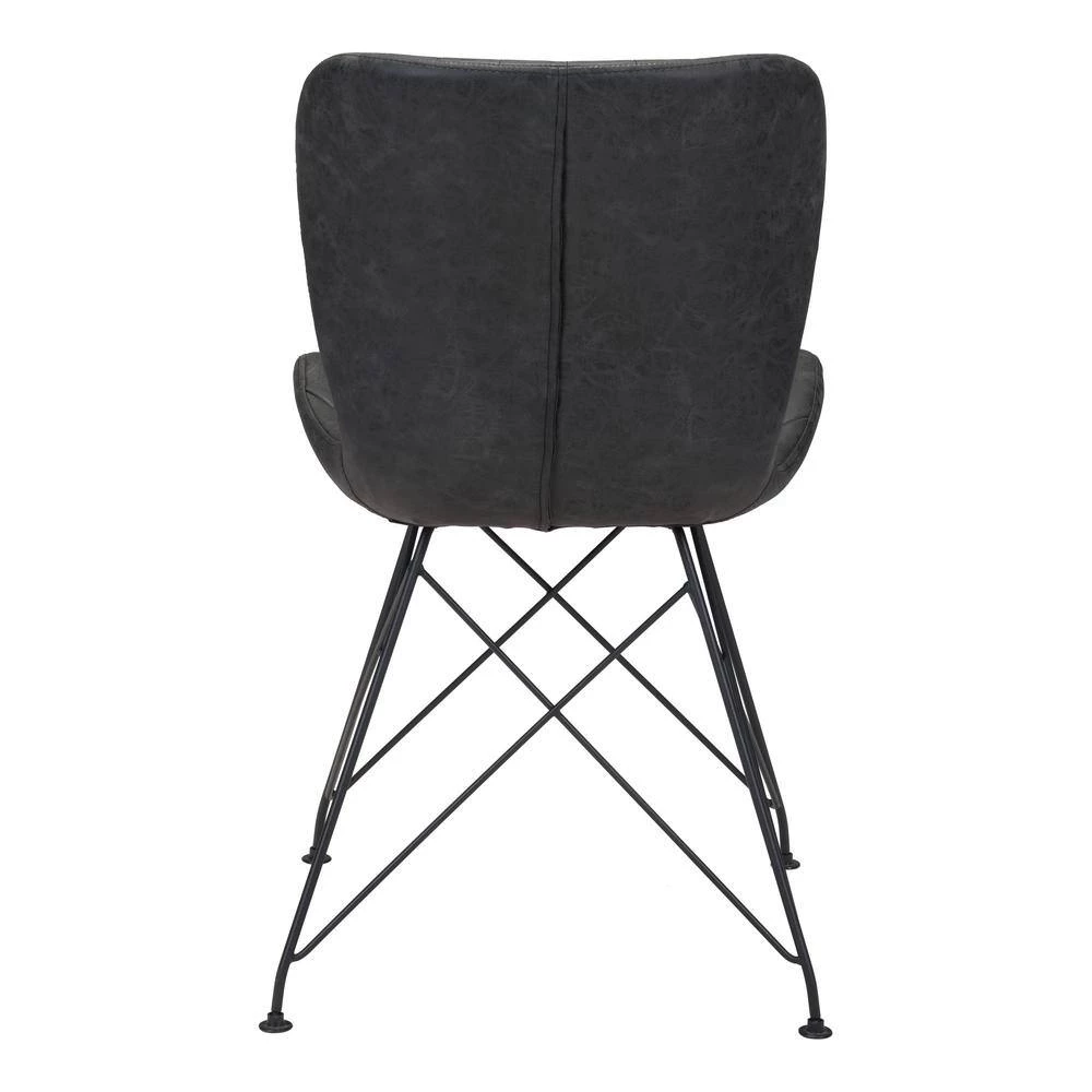 Gabby Vintage Black, Black Polyurethane Dining Set of 2 by ZUO 7 Gabby Vintage Black, Black Polyurethane Dining Set of 2 by ZUO - Image 5