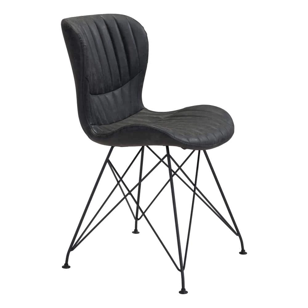 Gabby Vintage Black, Black Polyurethane Dining Set of 2 by ZUO 5 Gabby Vintage Black, Black Polyurethane Dining Set of 2 by ZUO - Image 3