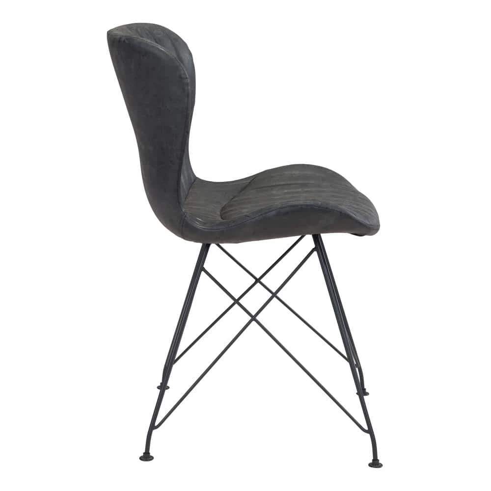 Gabby Vintage Black, Black Polyurethane Dining Set of 2 by ZUO 4 Gabby Vintage Black, Black Polyurethane Dining Set of 2 by ZUO - Image 2