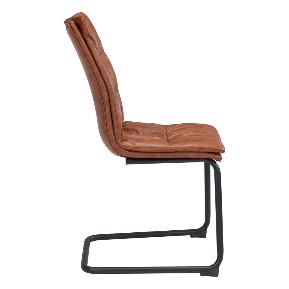 Sharon Vintage Brown, Black Polyurethane Dining Side Chair Set of 2 by ZUO 4 Sharon Vintage Brown, Black Polyurethane Dining Side Chair Set of 2 by ZUO - Image 2