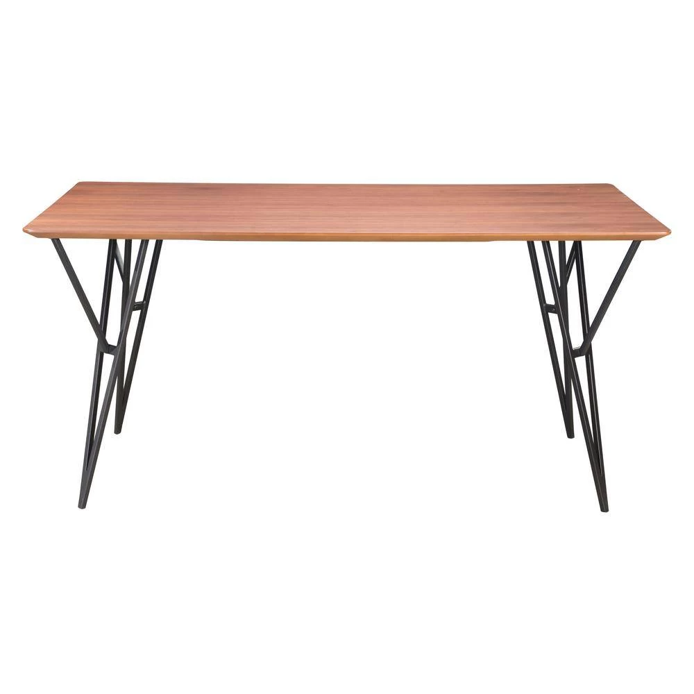 Audrey Walnut and Black Dining Table by ZUO 6 Audrey Walnut and Black Dining Table by ZUO - Image 4