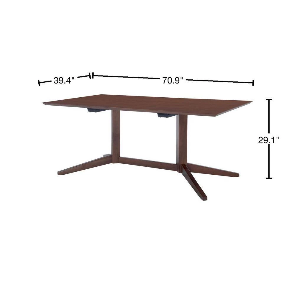 Carthage 70.9 in. Rectangle Walnut Top with MDF Frame (Seats 6) by ZUO 5 Carthage 70.9 in. Rectangle Walnut Top with MDF Frame (Seats 6) by ZUO - Image 3