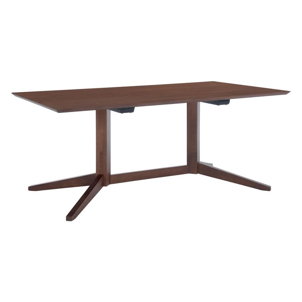 Carthage 70.9 in. Rectangle Walnut Top with MDF Frame (Seats 6) by ZUO 3 Carthage 70.9 in. Rectangle Walnut Top with MDF Frame (Seats 6) by ZUO