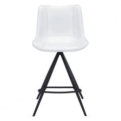 Aki 22 in. White Counter Chair (Set of 2) by ZUO 12 Aki 22 in. White Counter Chair (Set of 2) by ZUO -Default Template 6 white black zuo bar stools 101393 1f 1000