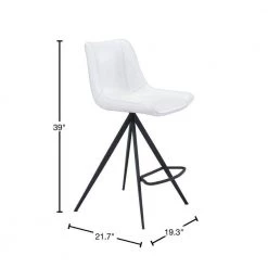 Aki 22 in. White Counter Chair (Set of 2) by ZUO 11 Aki 22 in. White Counter Chair (Set of 2) by ZUO -Default Template 6 white black zuo bar stools 101393 40 1000