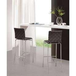 29 in. White Bar Stool (Set of 2) by ZUO 9 29 in. White Bar Stool (Set of 2) by ZUO -BOSS Offic Shop white chrome zuo bar stools 333071 31 1000