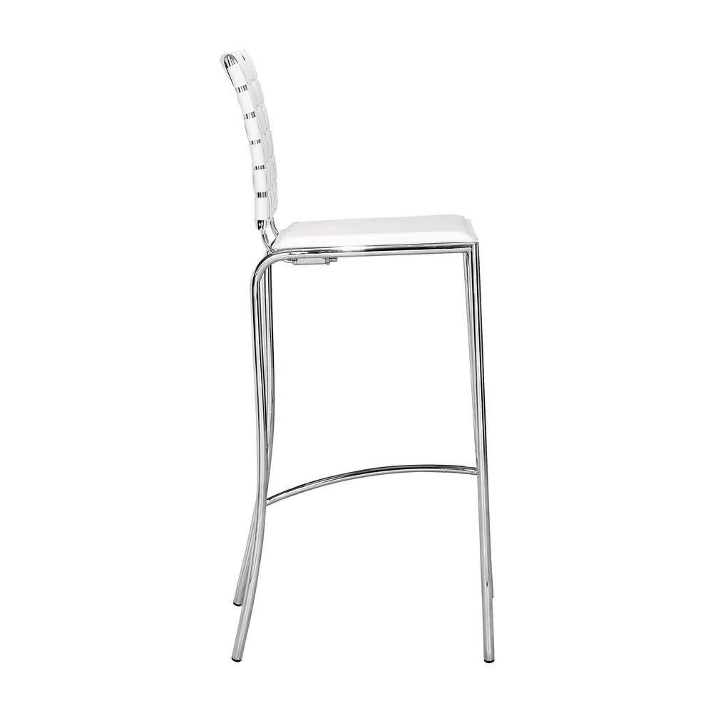 29 in. White Bar Stool (Set of 2) by ZUO 4 29 in. White Bar Stool (Set of 2) by ZUO - Image 2