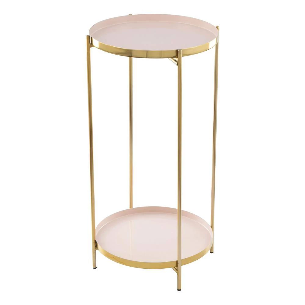 Jenna White and Gold Side Table by ZUO 7 Jenna White and Gold Side Table by ZUO - Image 5