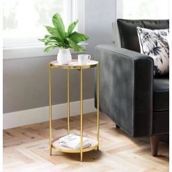 Jenna White and Gold Side Table by ZUO 19 Jenna White and Gold Side Table by ZUO -Default Template 6 white gold zuo end side tables 101450 31 1000
