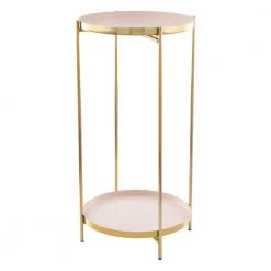 Jenna White and Gold Side Table by ZUO