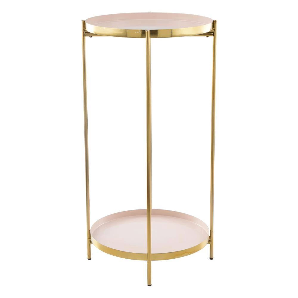 Jenna White and Gold Side Table by ZUO 6 Jenna White and Gold Side Table by ZUO - Image 4