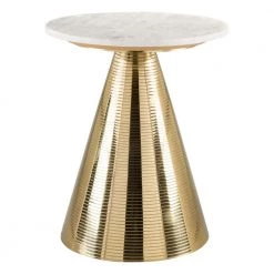 Pure White and Gold Side Table by ZUO