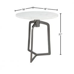 Rand White and Black Side Table by ZUO -BOSS Offic Shop white marble black zuo end side tables 101510 40 1000