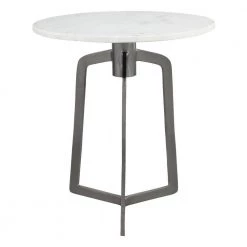 Rand White and Black Side Table by ZUO -BOSS Offic Shop white marble black zuo end side tables 101510 c3 1000