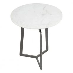 Rand White and Black Side Table by ZUO -BOSS Offic Shop white marble black zuo end side tables 101510 fa 1000