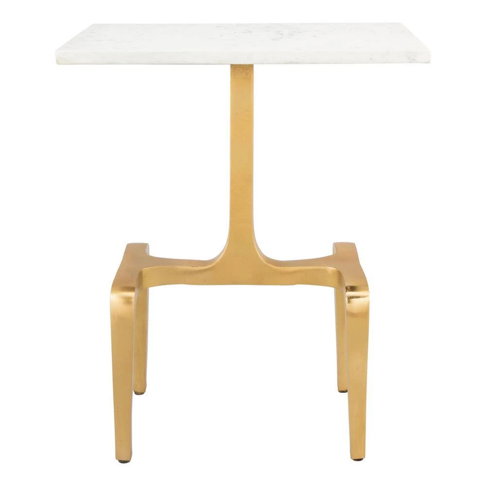 Clement White and Gold Side Table by ZUO 7 Clement White and Gold Side Table by ZUO - Image 5