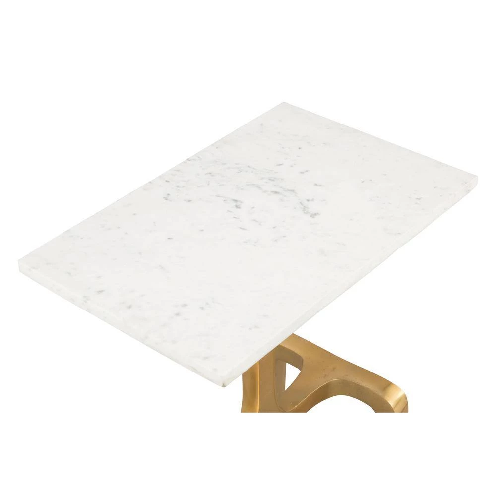Clement White and Gold Side Table by ZUO 9 Clement White and Gold Side Table by ZUO - Image 7