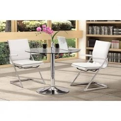 Lider Plus White Leatherette Conference Office Chair (Set of 2) by ZUO