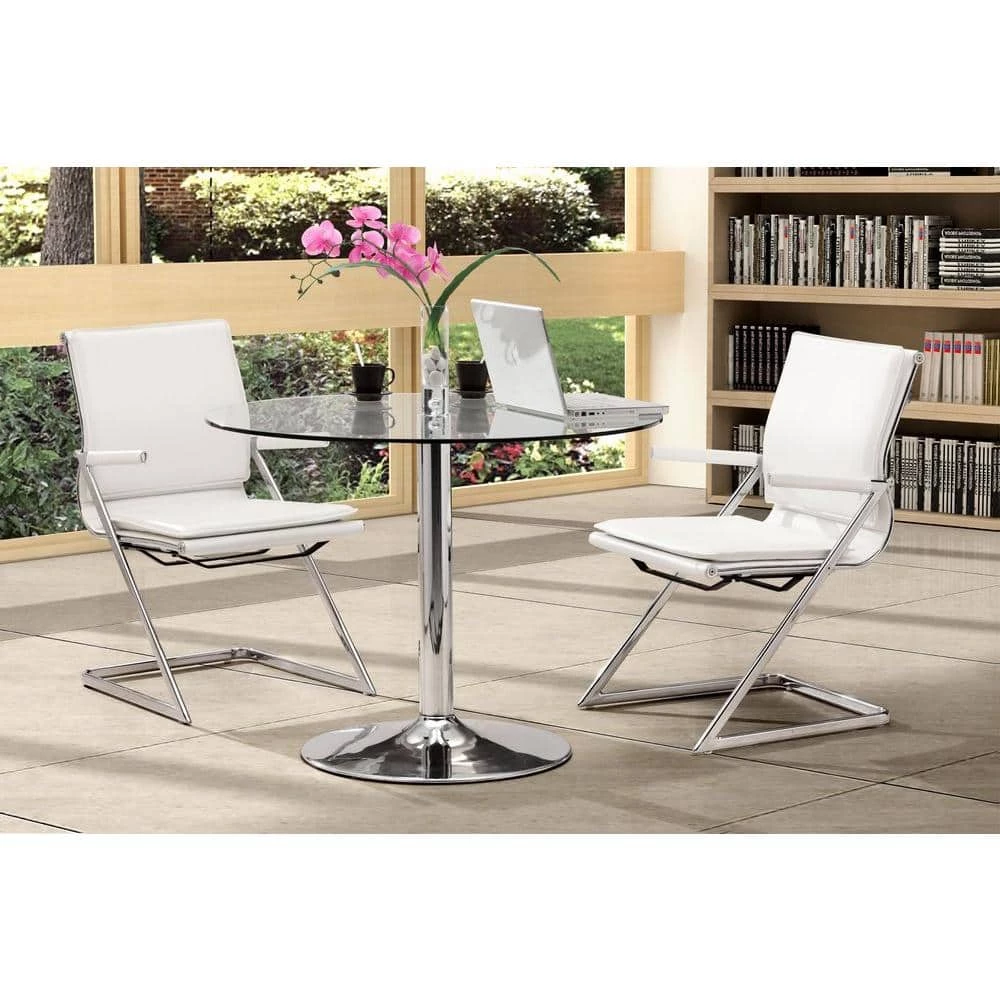 Lider Plus White Leatherette Conference Office Chair (Set of 2) by ZUO 3 Lider Plus White Leatherette Conference Office Chair (Set of 2) by ZUO