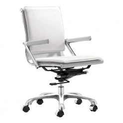 Lider Plus White Leatherette Office Chair by ZUO