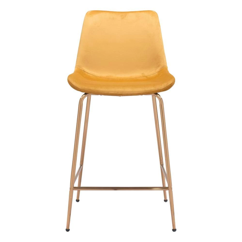 Tony Counter Chair Yellow & Gold by ZUO 8 Tony Counter Chair Yellow & Gold by ZUO - Image 6
