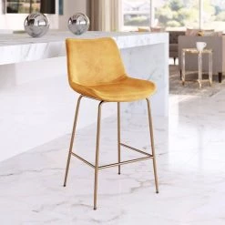 Tony Counter Chair Yellow & Gold by ZUO 21 Tony Counter Chair Yellow & Gold by ZUO -Default Template 6 yellow zuo bar stools 101763 31 1000