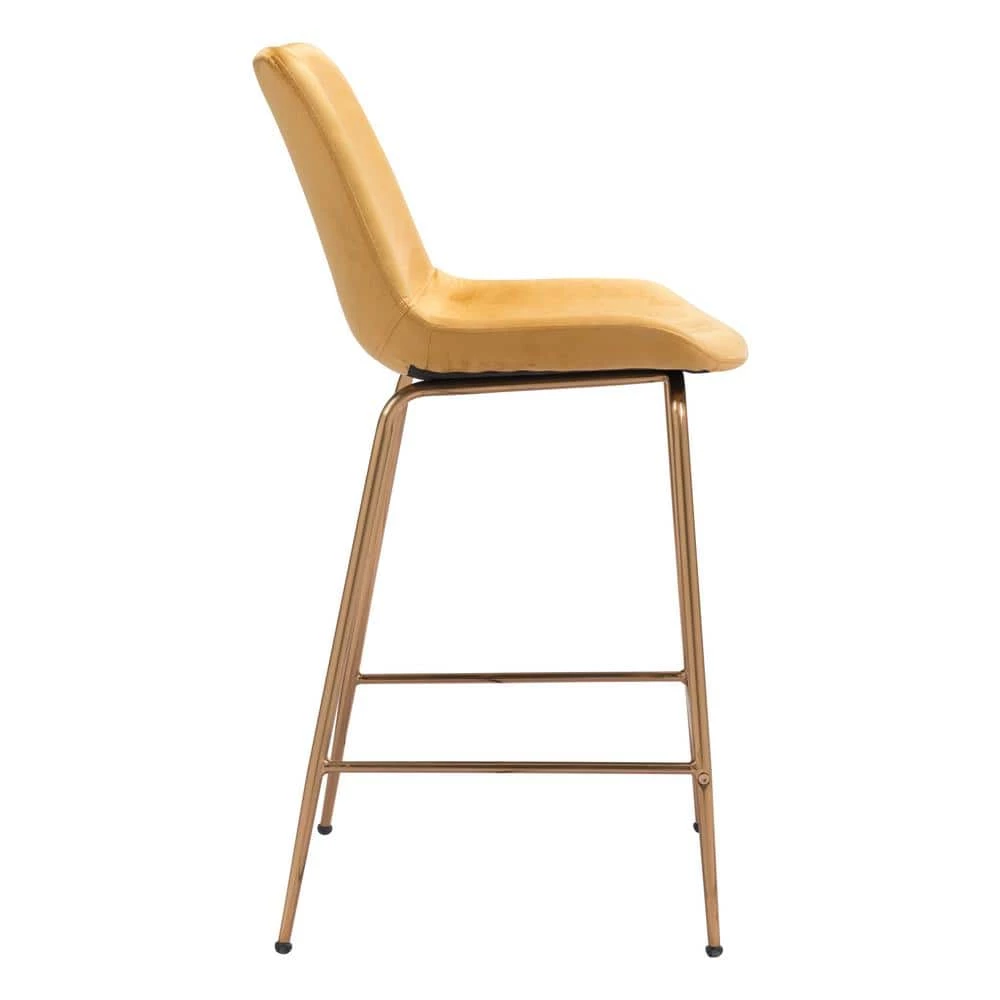 Tony Counter Chair Yellow & Gold by ZUO 7 Tony Counter Chair Yellow & Gold by ZUO - Image 5