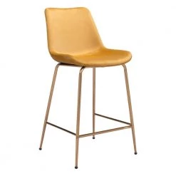 Tony Counter Chair Yellow & Gold by ZUO